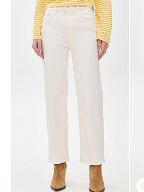 MOTHER The Rambler Zip Ankle Jeans in Cream Puffs
